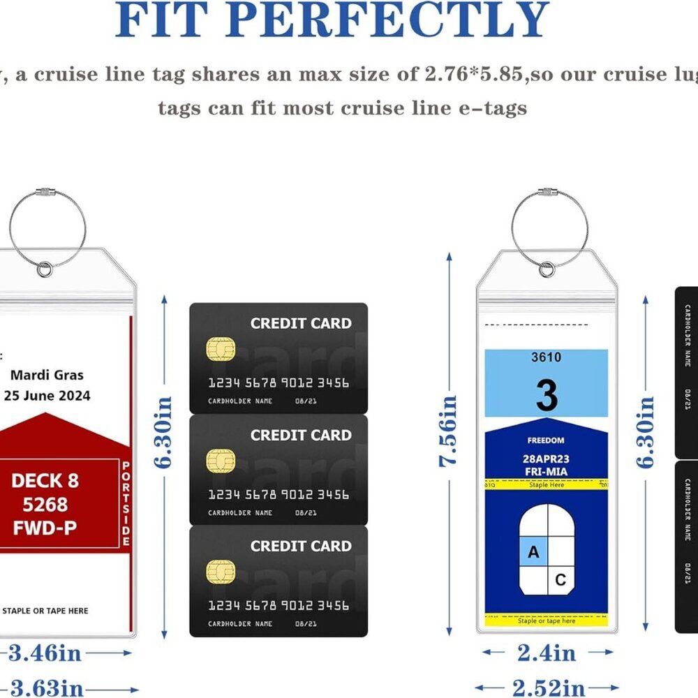 8 Pack Luggage Tags Travel Essentials & Cruise Essentials for NCL, Princess, Car - Picture 3 of 7